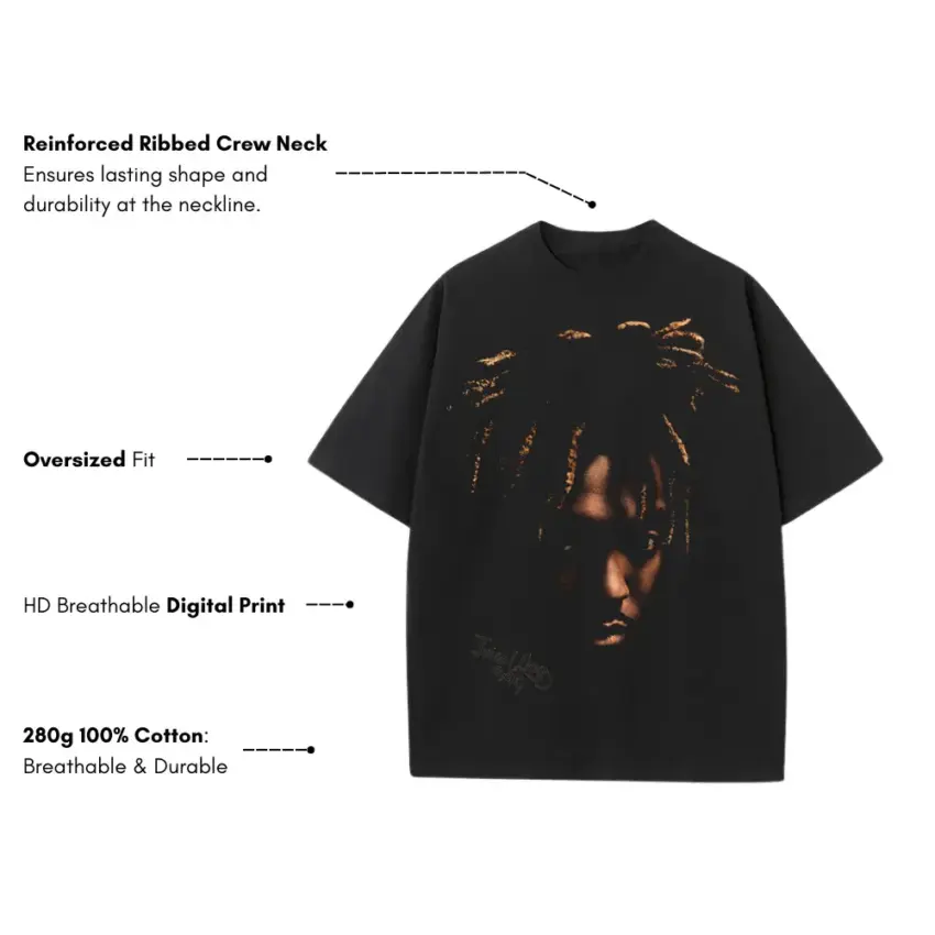 Legends Never Die Heavyweight Oversized Black Graphic Tee - Image 5
