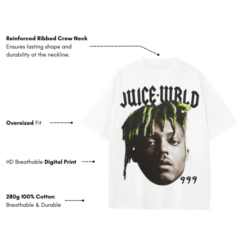 Legends Never Die Heavyweight Oversized White Graphic Tee - Image 5