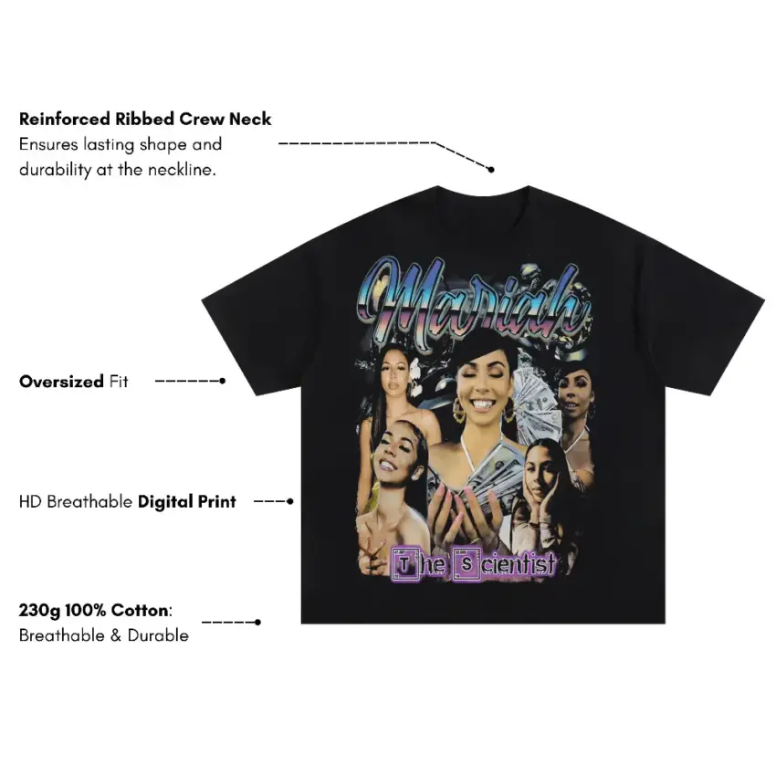 Life Of A Famous Family Oversized Black Graphic Tee - Image 2