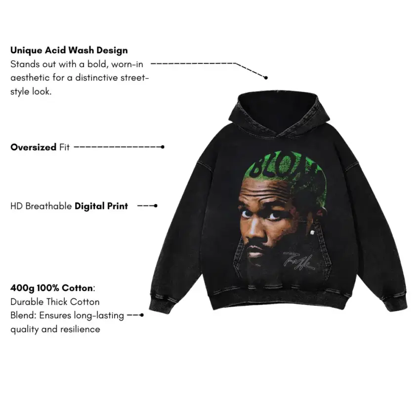 Lil Baby Glow Up Aicd Wash Oversized Hoodie - Image 5
