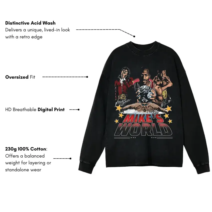 Lil Durk Durks World Aicd Wash Oversized Long Sleeve Shirt - Image 5