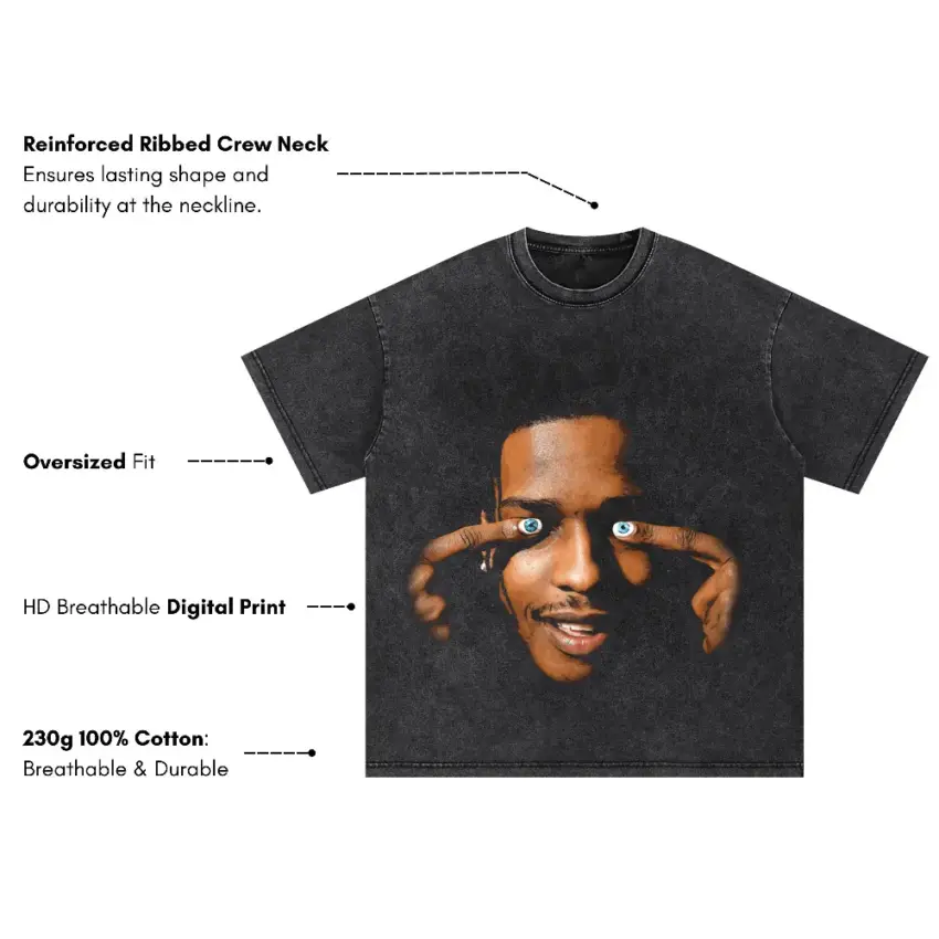 Lord Pretty Flacko Oversized Acid Wash T-shirt - Image 5