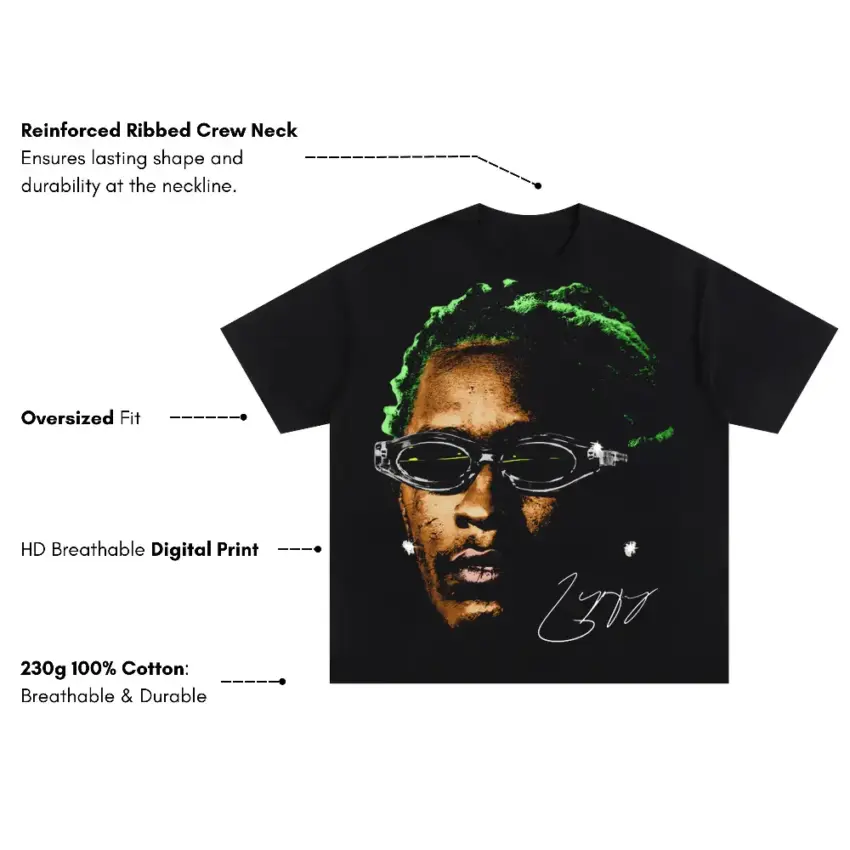 Luv Is Rage Oversized Black Graphic Tee - Image 5