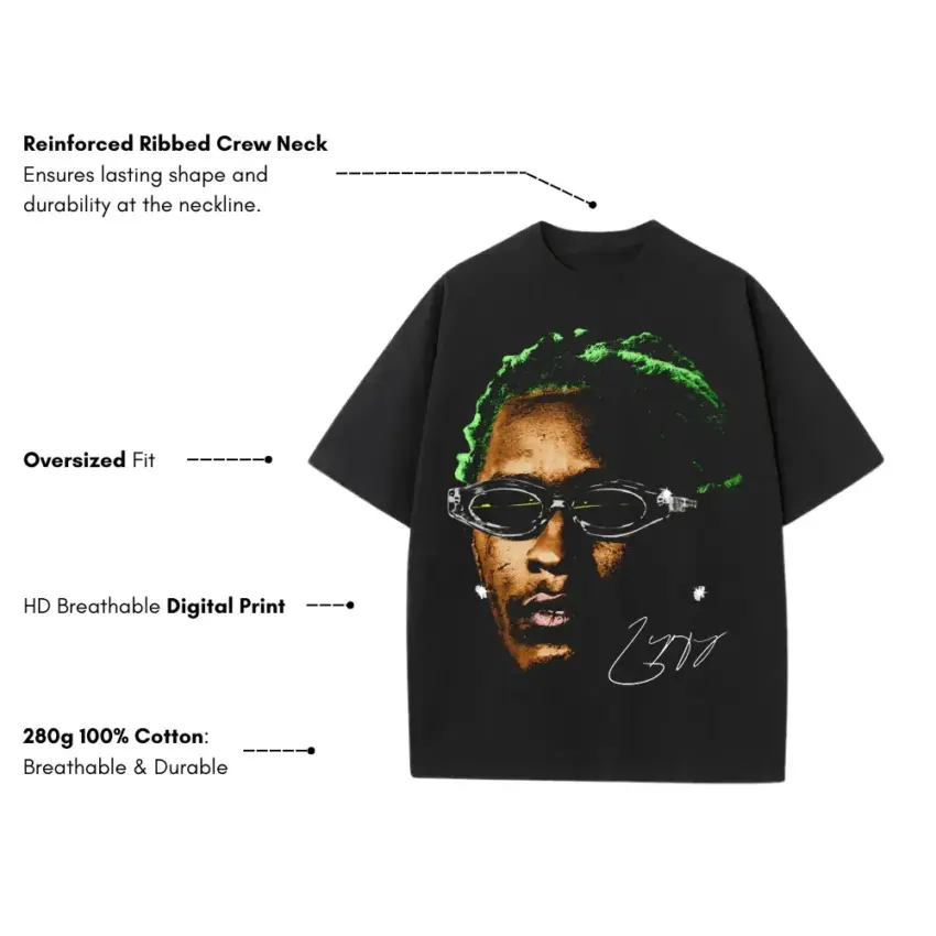 Luv Is Rage Heavyweight Oversized Black Graphic Tee - Image 5