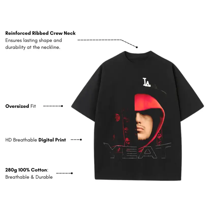Lyfe Style Heavyweight Oversized Black Graphic Tee - Image 5