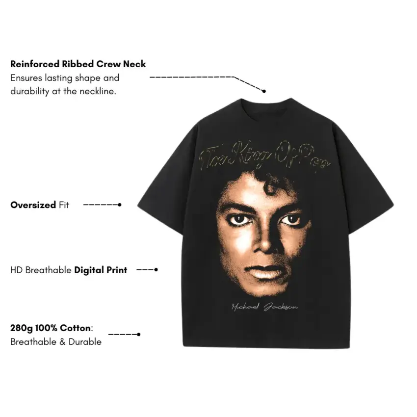 Man In The Mirror Heavyweight Oversized Black Graphic Tee - Image 5