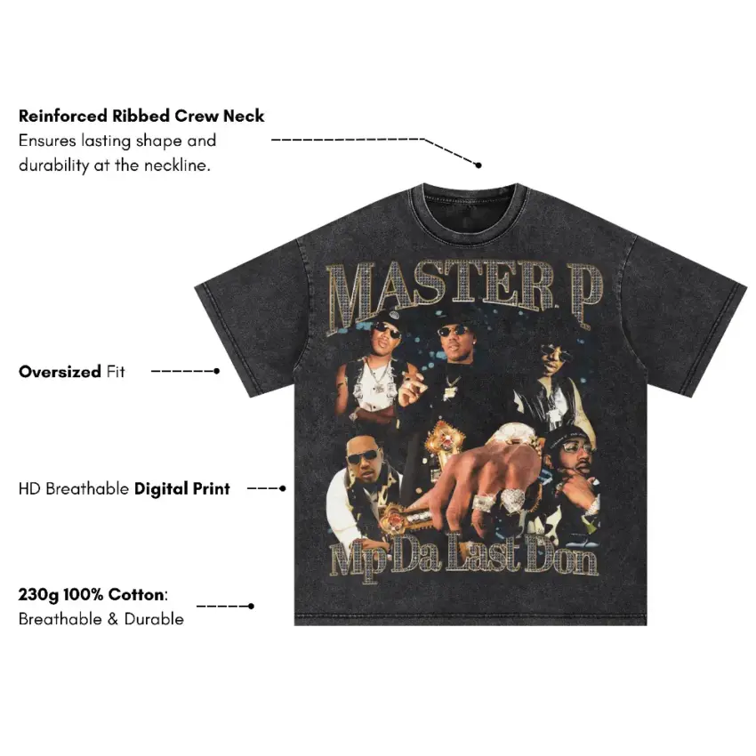 Master P Da Last Don Oversized Acid Wash T-shirt - Image 5