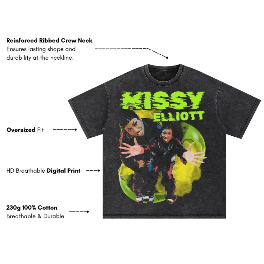 Missy Elliott Supa Dupa Fly Oversized Acid Wash T-shirt - Image 5