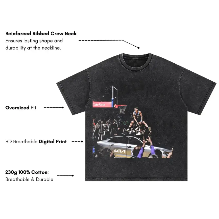 Morant Mayhem Oversized Acid Wash T-shirt - Image 5