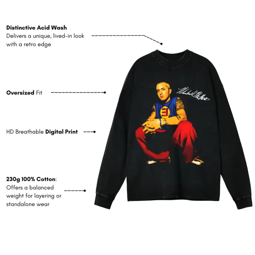 Most Dope Forever Aicd Wash Oversized Long Sleeve Shirt - Image 5
