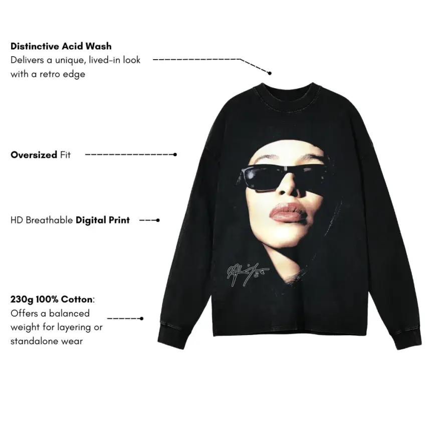 Motomami Aicd Wash Oversized Long Sleeve Shirt - Image 5