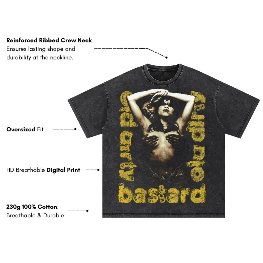 Ol Dirty Bastard Got Your Money Oversized Acid Wash T-shirt - Image 5