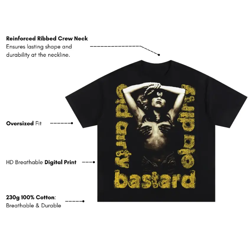 Ol Dirty Bastard Oversized Black Graphic Tee - Image 5