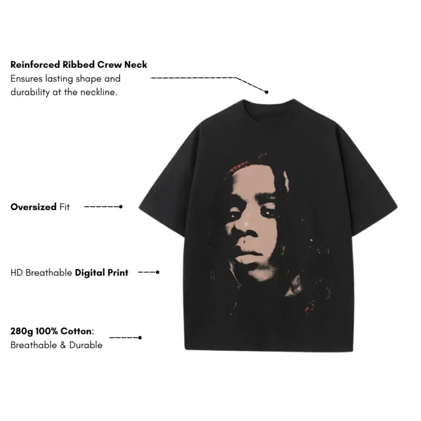 Playboi Carti Die Lit Portrait Heavyweight Oversized Black Graphic Tee - Image 5