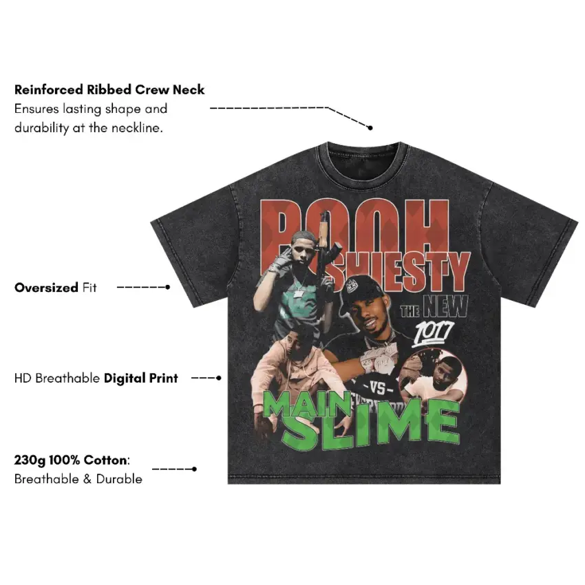 Pooh Shiesty Shiesty Season Oversized Acid Wash T-shirt - Image 5