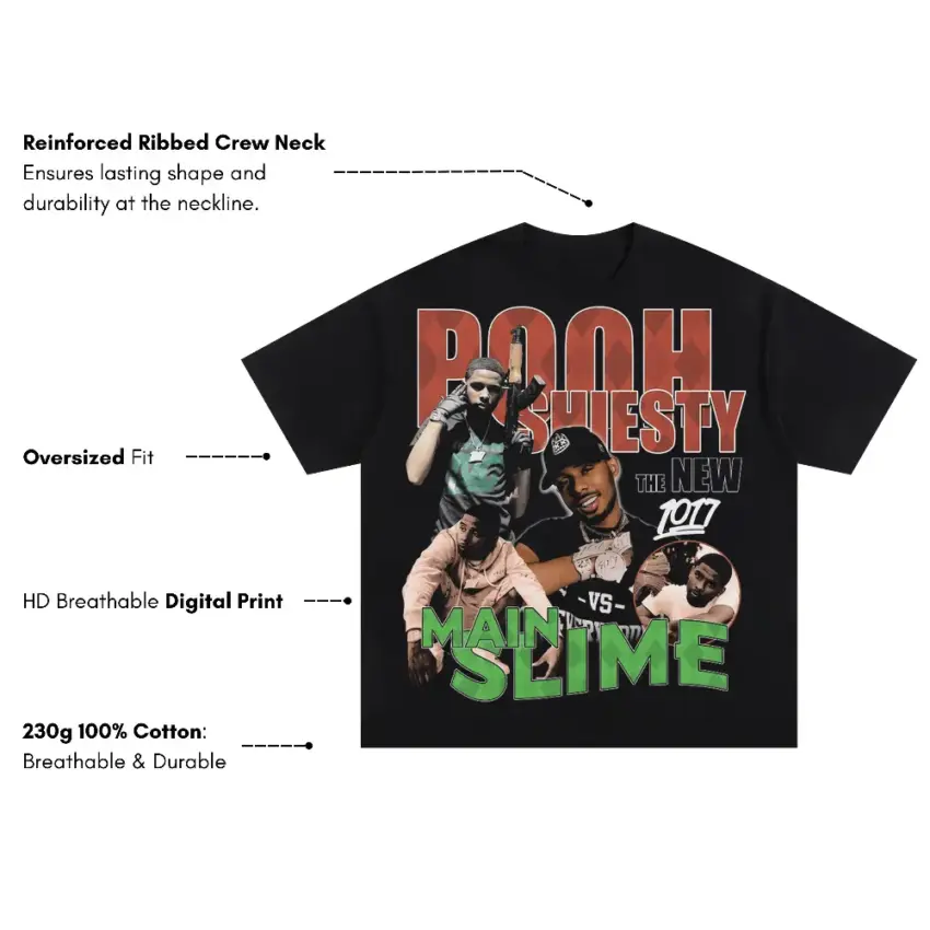 Pooh Shiesty Shiesty Season Oversized Black Graphic Tee - Image 5