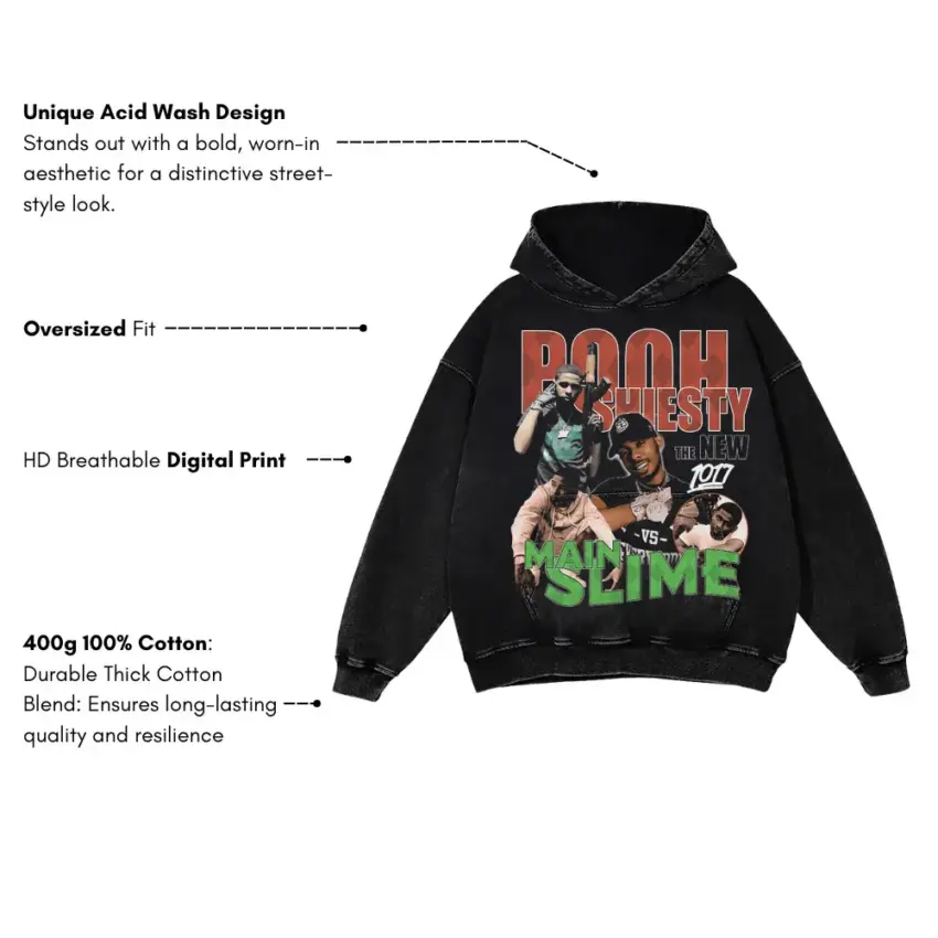 Pooh Shiesty Shiesty Season Aicd Wash Oversized Hoodie - Image 5