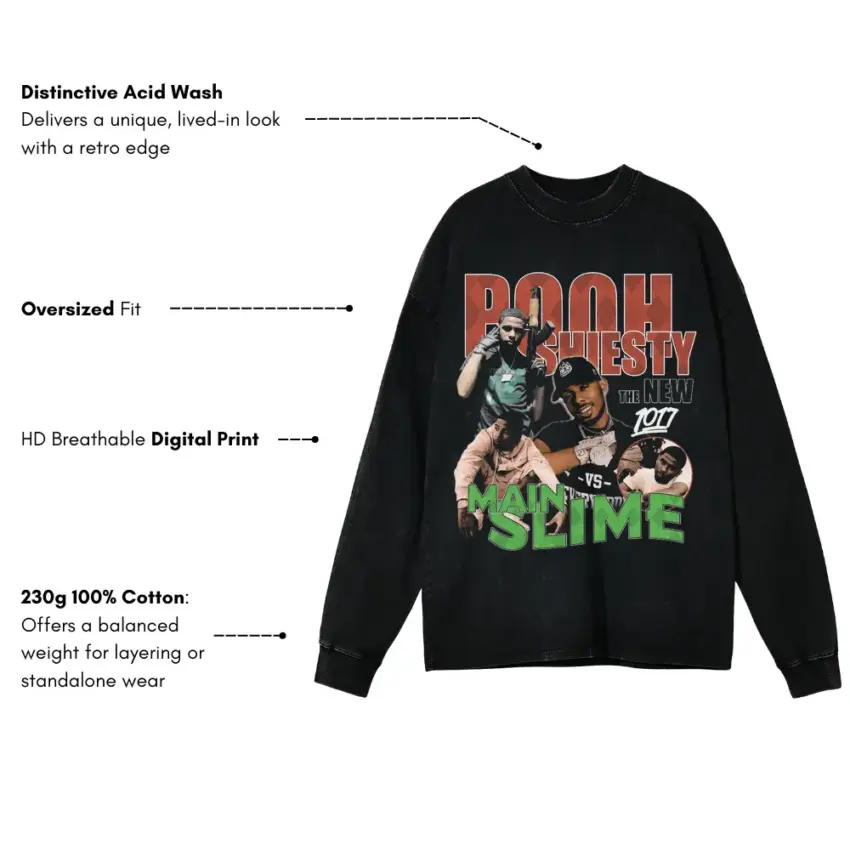 Pooh Shiesty Shiesty Season Aicd Wash Oversized Long Sleeve Shirt - Image 5