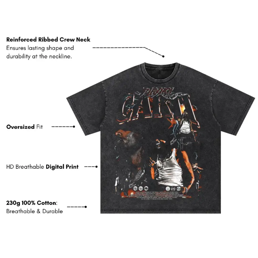 Pushin P Oversized Acid Wash T-shirt - Image 5