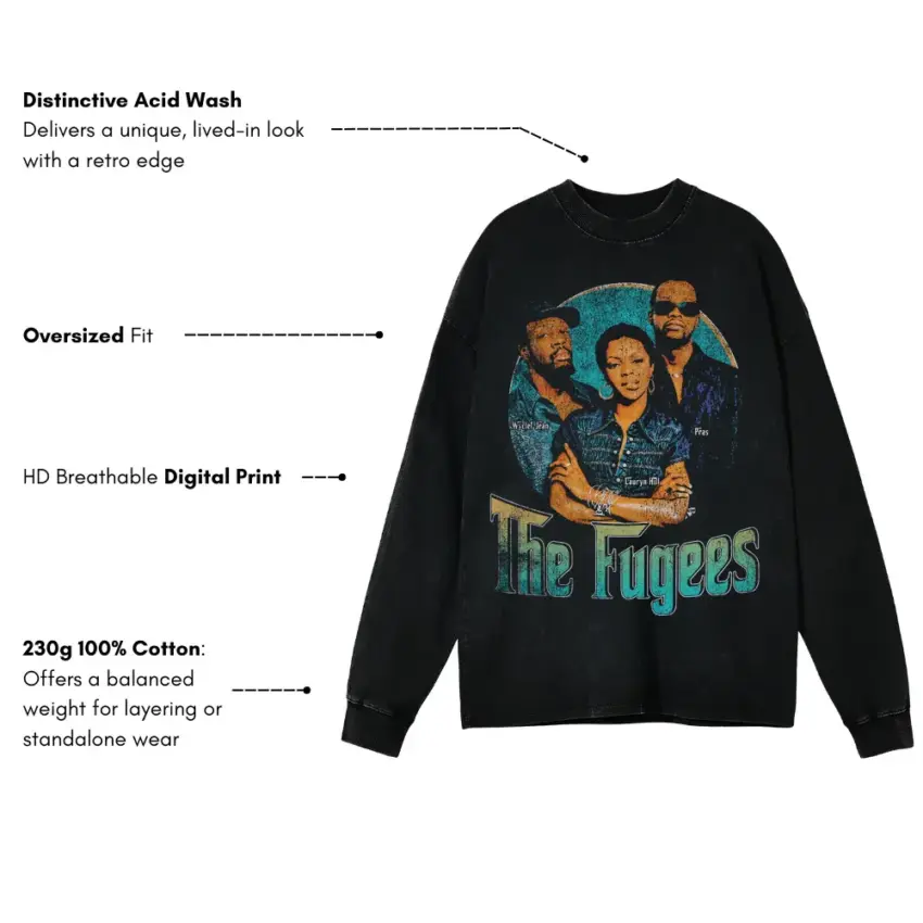 Ready Or Not Aicd Wash Oversized Long Sleeve Shirt - Image 5