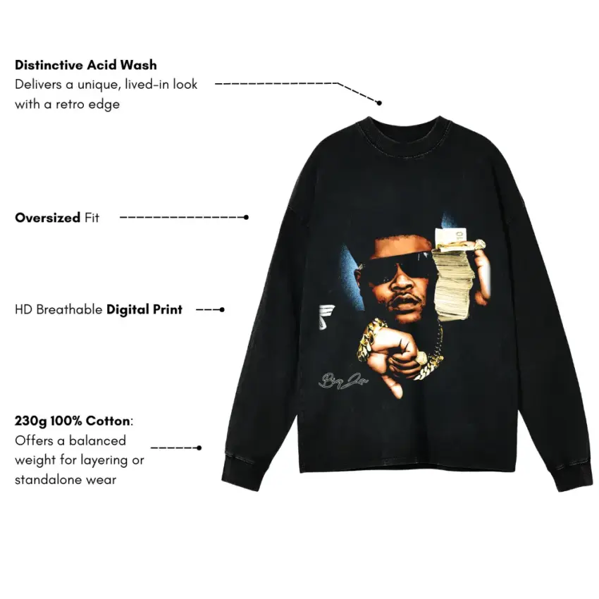 Reasonable Doubt Aicd Wash Oversized Long Sleeve Shirt - Image 5