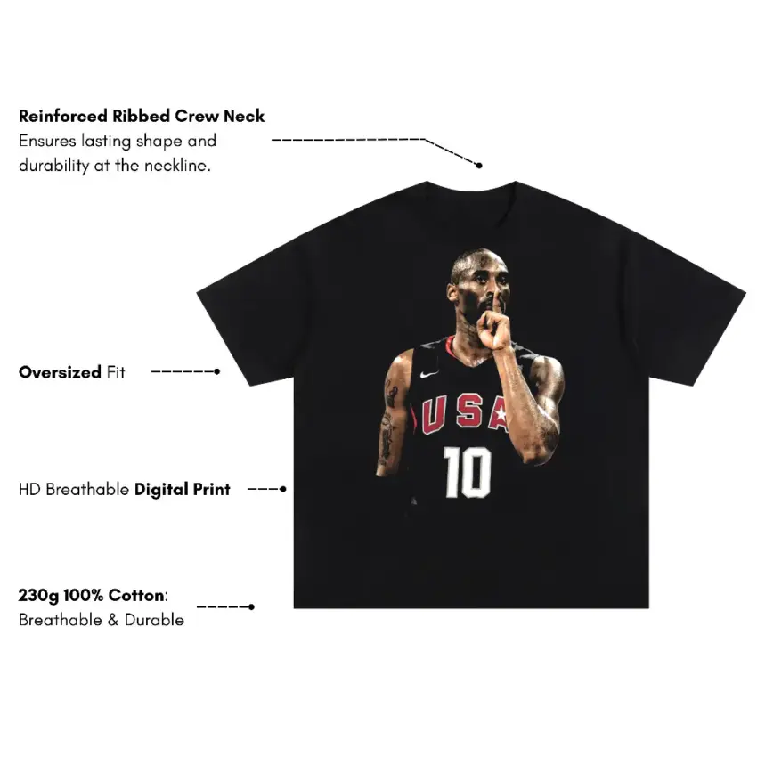 Redeem Team Kobe Oversized Black Graphic Tee - Image 5