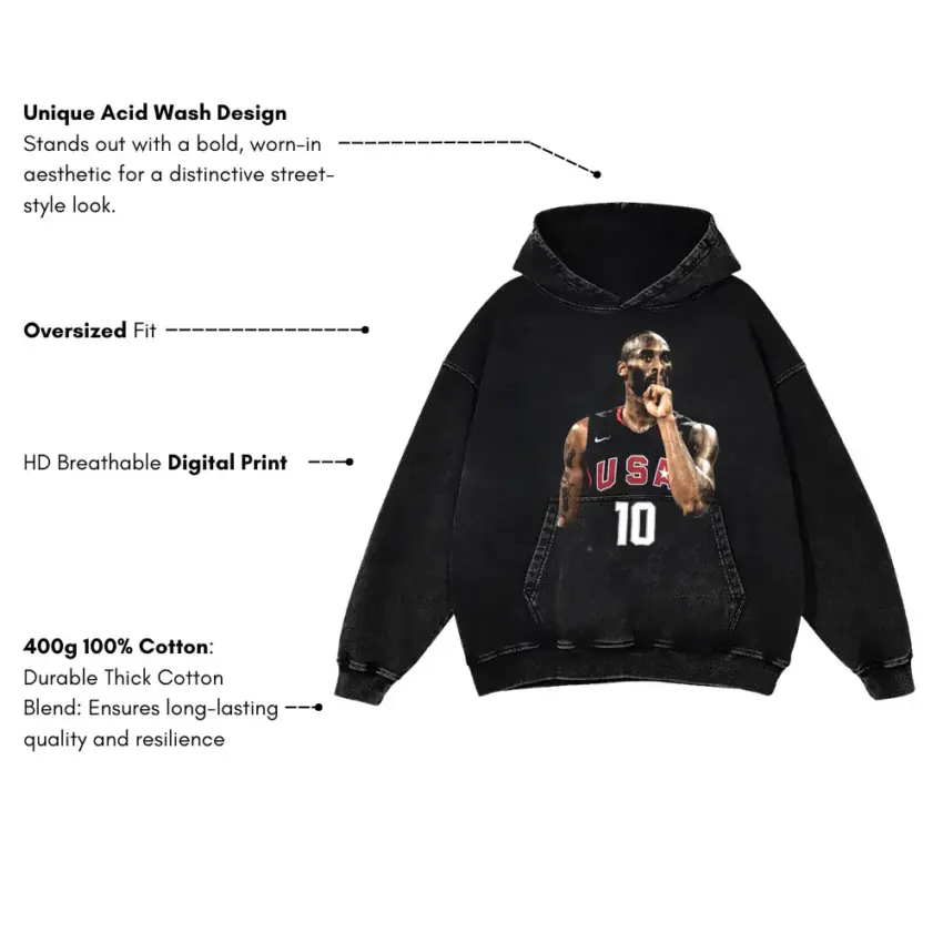 Redeem Team Kobe Aicd Wash Oversized Hoodie - Image 5