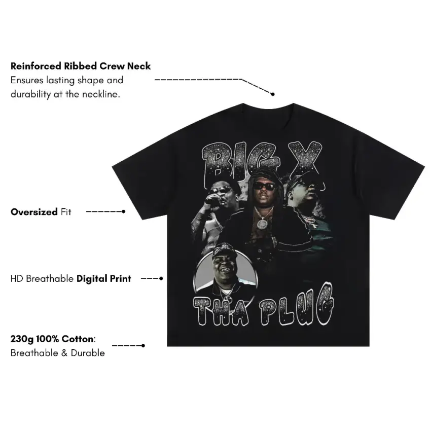 Rick Ross The Plug Oversized Black Graphic Tee - Image 5
