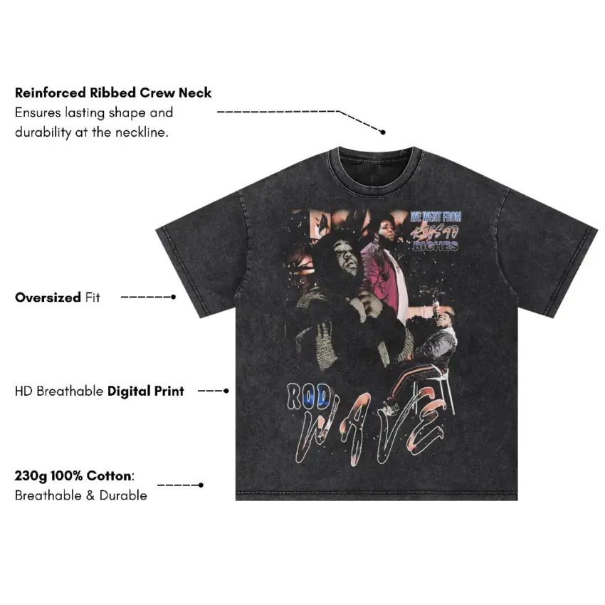 Rod Wave Pray 4 Love Oversized Acid Wash T-shirt - Image 5