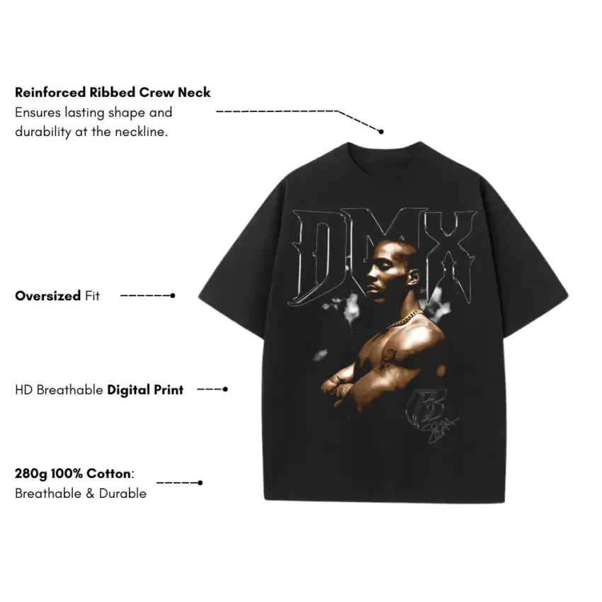 Ruff Ryders Anthem Heavyweight Oversized Black Graphic Tee - Image 5