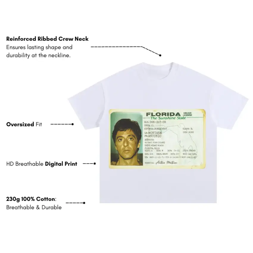 Scarface ID Oversized White Graphic Tee - Image 5