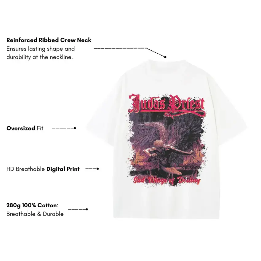 Screaming For Vengeance Heavyweight Oversized White Graphic Tee - Image 5