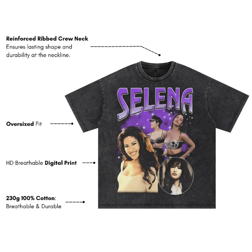 Selena Purple Reign Oversized Acid Wash T-shirt - Image 5