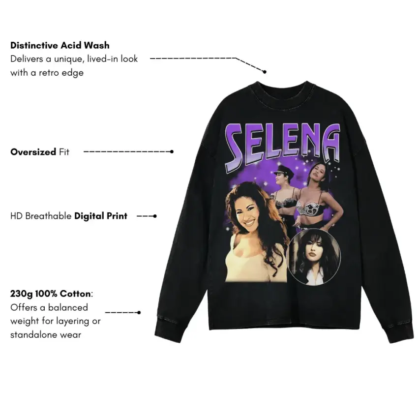 Selena Purple Reign Aicd Wash Oversized Long Sleeve Shirt - Image 5