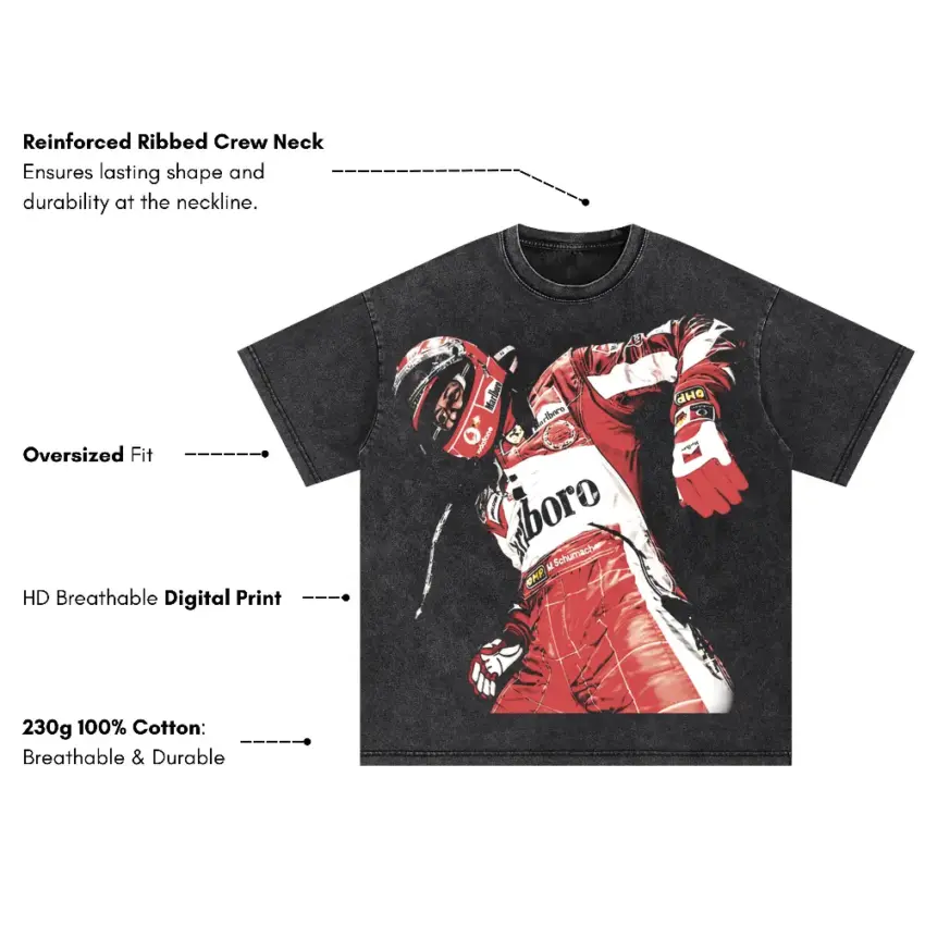 Senna McLaren Legend Oversized Acid Wash T-shirt - Image 5