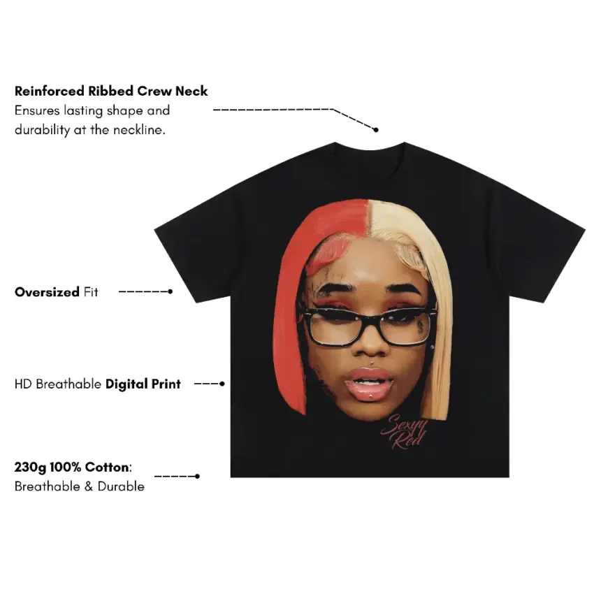 Sexyy Red Pound Town Oversized Black Graphic Tee - Image 5