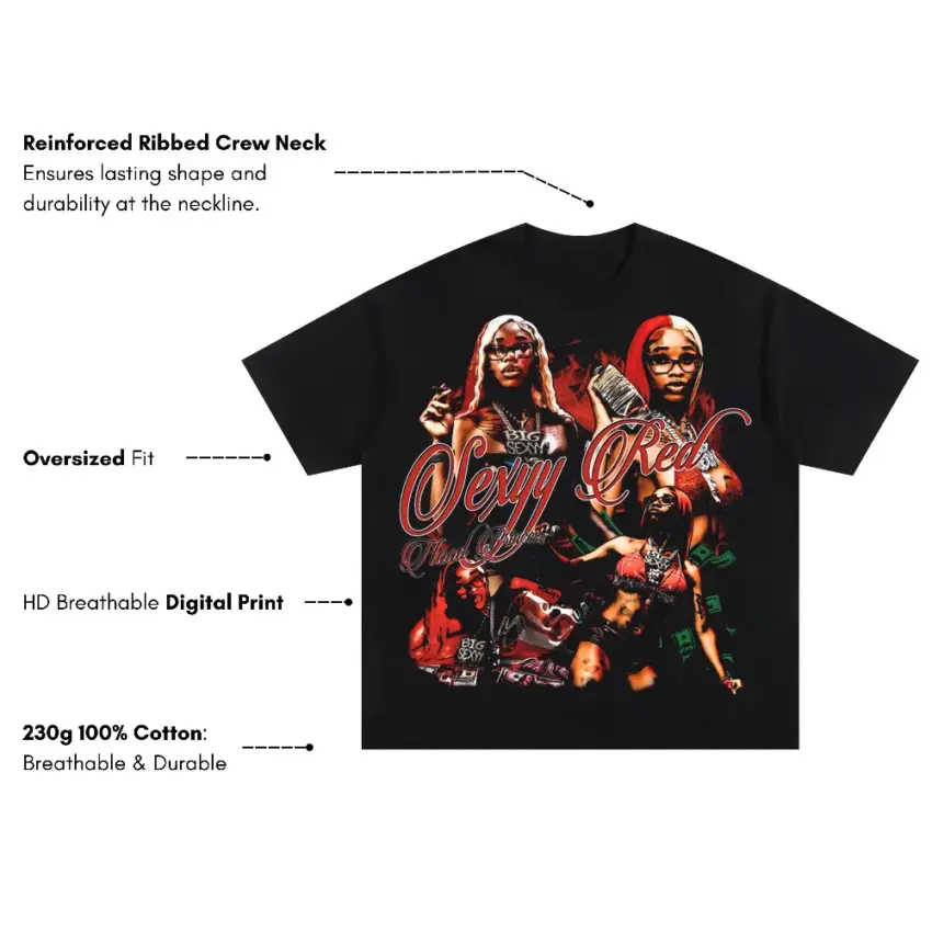 Skeeyee Squad Oversized Black Graphic Tee - Image 5