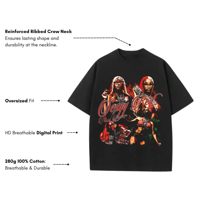 Skeeyee Squad Heavyweight Oversized Black Graphic Tee - Image 5
