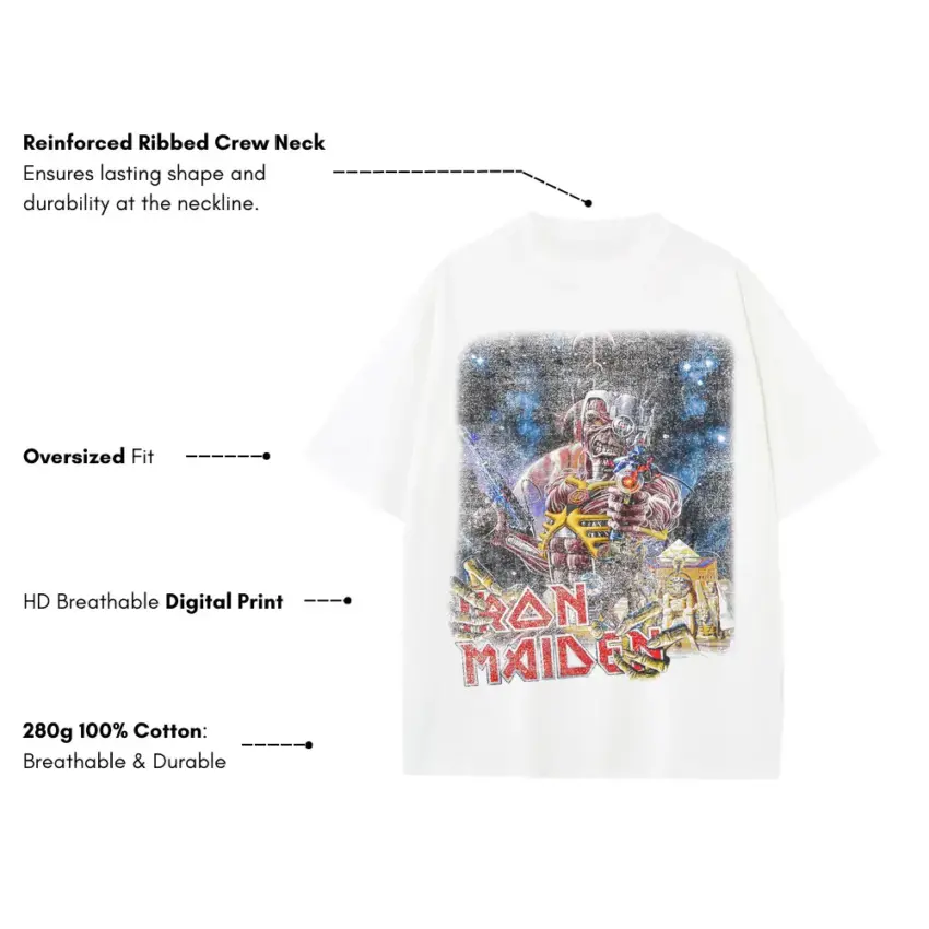 Slam Dunk Maiden Heavyweight Oversized White Graphic Tee - Image 5