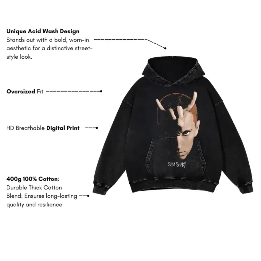 Slipknot The Gray Chapter Aicd Wash Oversized Hoodie - Image 5
