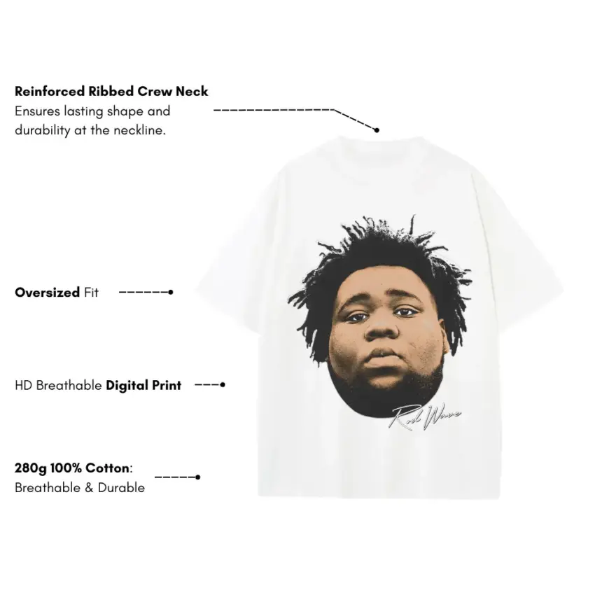 Soul In Signature Heavyweight Oversized White Graphic Tee - Image 5
