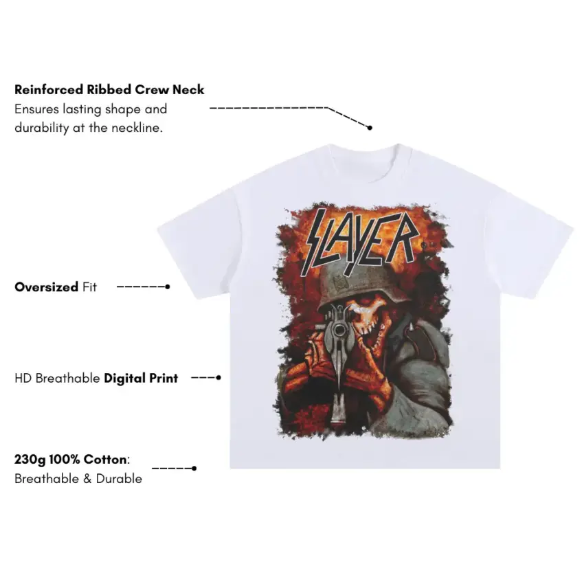 South Of Heaven Oversized White Graphic Tee - Image 5