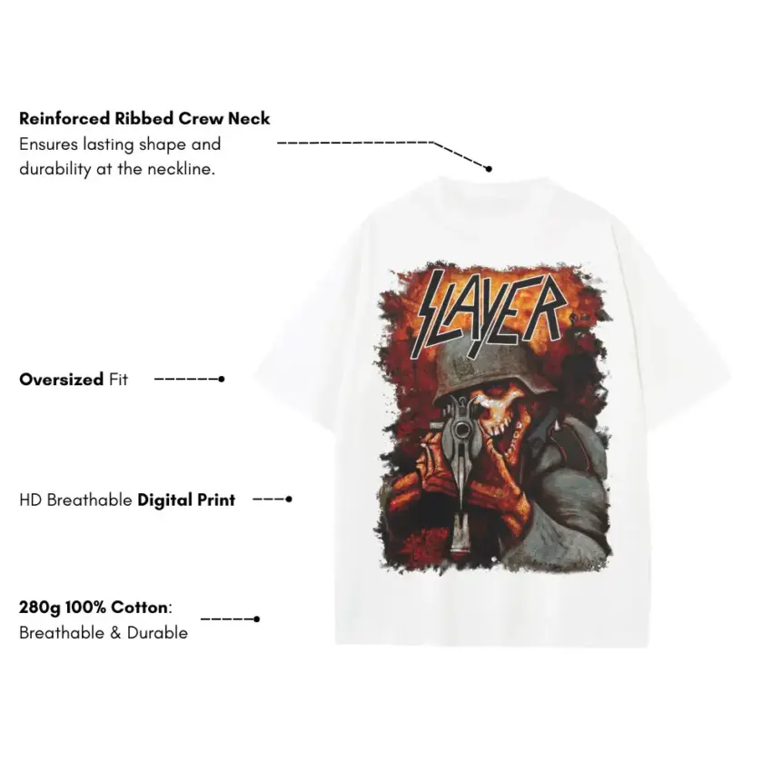 South Of Heaven Heavyweight Oversized White Graphic Tee - Image 5