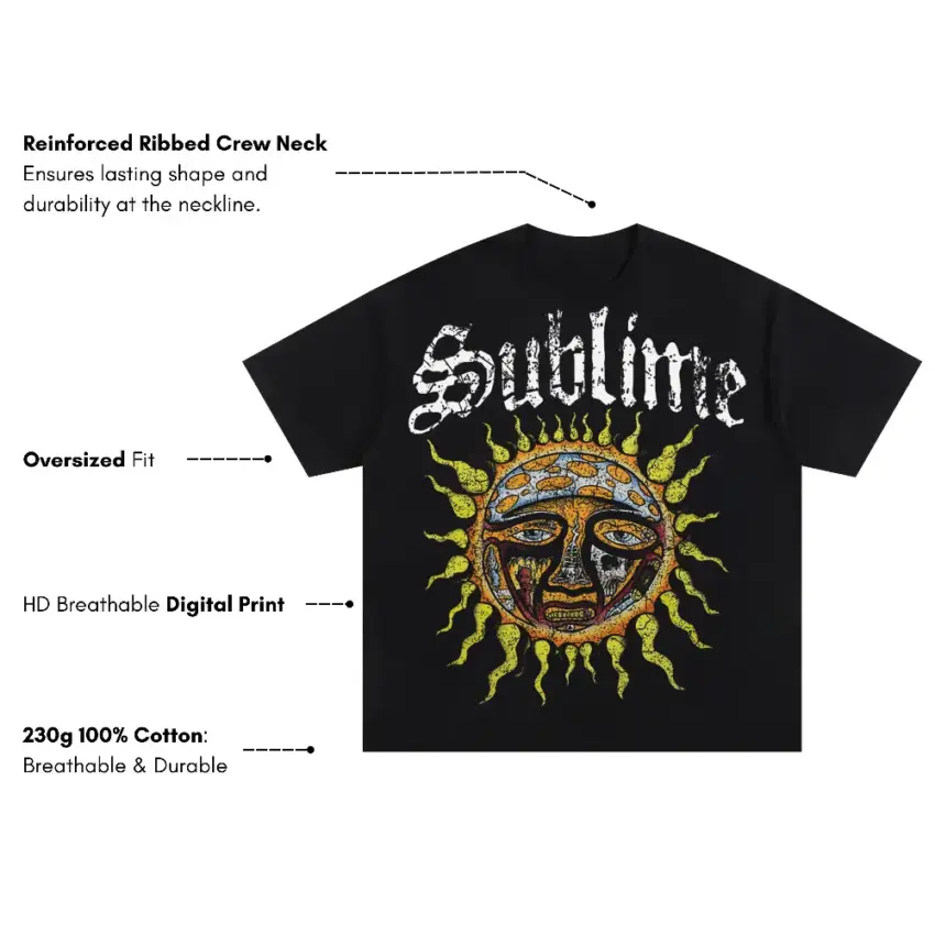 Sublime 40oz To Freedom Oversized Black Graphic Tee - Image 5