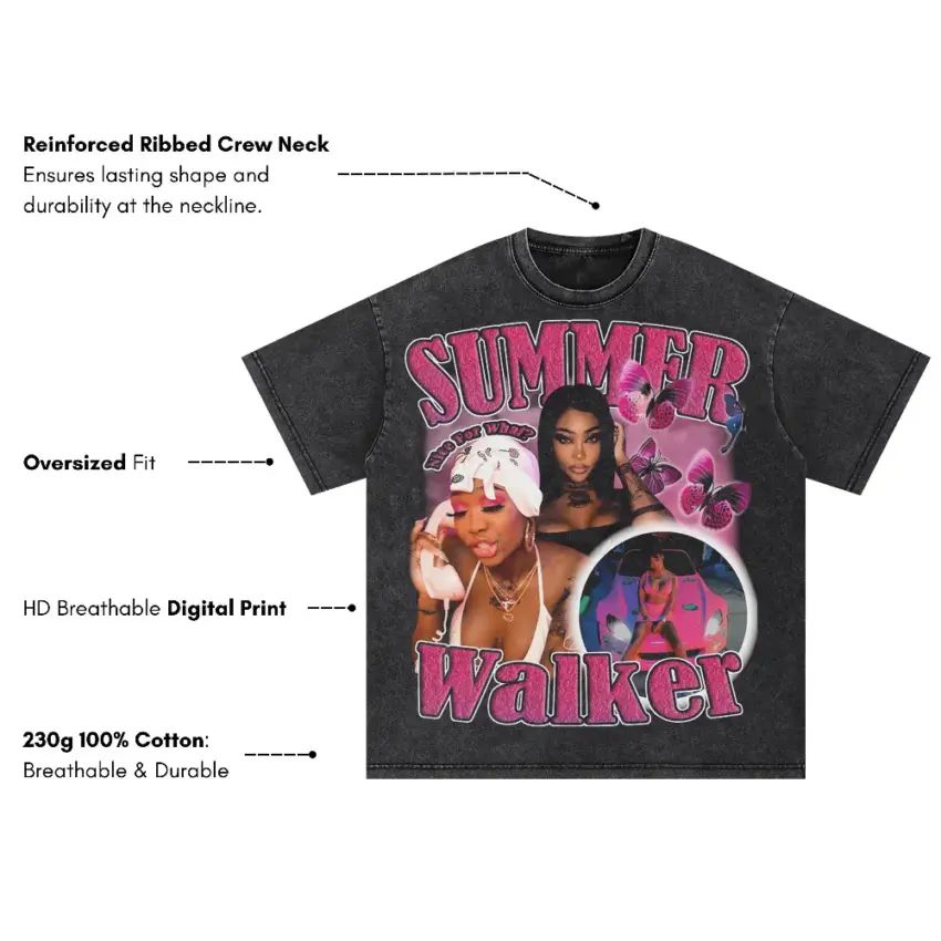 Summer Walker Over It Oversized Acid Wash T-shirt - Image 5