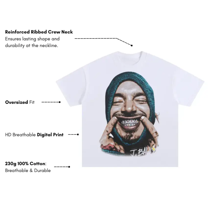 Swimming In Circles Oversized White Graphic Tee - Image 5