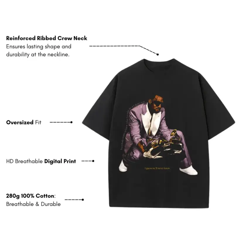Take Care Era 2 Heavyweight Oversized Black Graphic Tee - Image 5