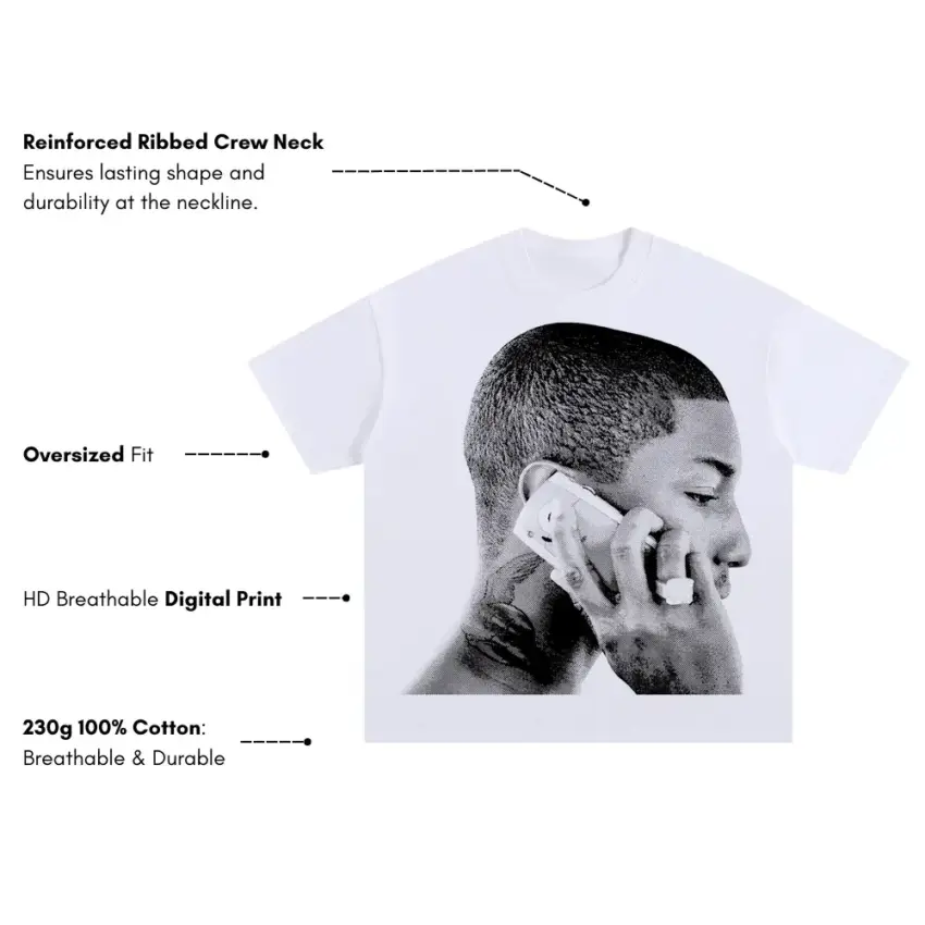 Take Care Era Oversized White Graphic Tee - Image 5