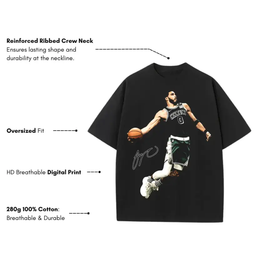 Tatum Takeover Heavyweight Oversized Black Graphic Tee - Image 5