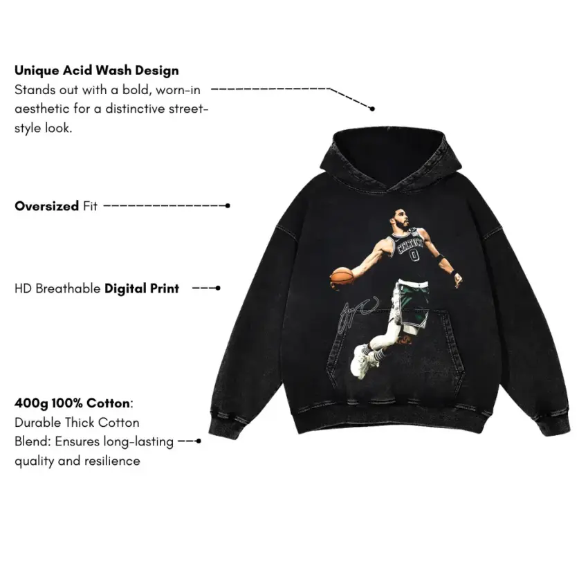 Tatum Takeover Aicd Wash Oversized Hoodie - Image 5